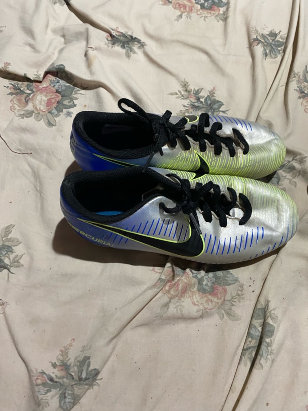 Nike Men's 3Y Neymar Mercurial Vortex II Soccer Cleats Blue/Silver